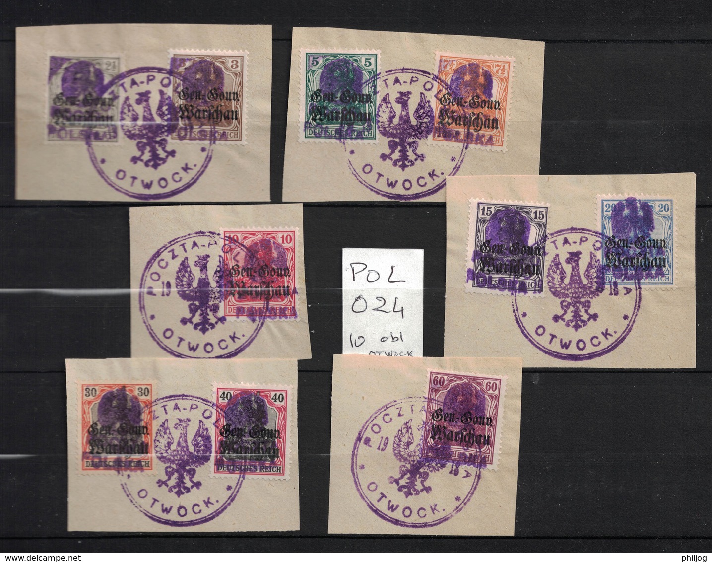 Pologne - Poland - Yvert 5/15 Avec Surcharge De OTWOCK - Scott#15/26 OTWOCK Overprinted - Gebraucht