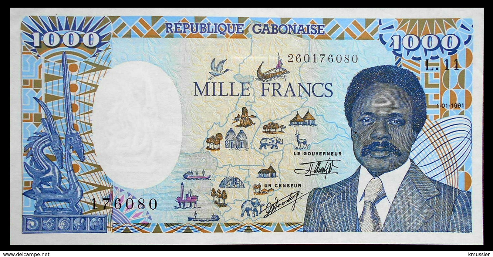 # # # Banknote Gabun (Gabon) 1.000 Francs 1991 UNC- # # # - Gabon