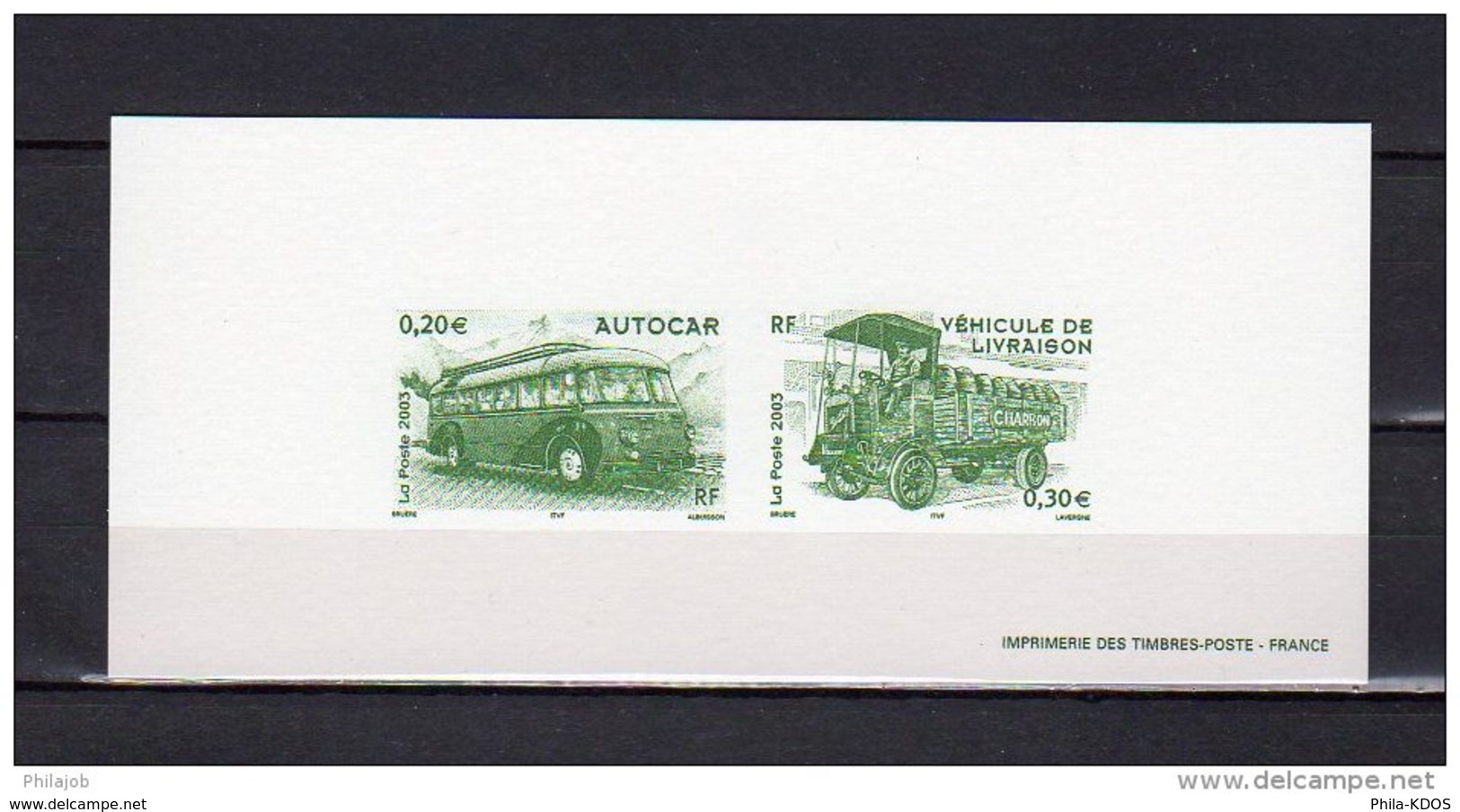 " AUTOCAR / CAMION VEHICULE DE LIVRAISON  " Sur Gravure Officielle De 2003 N° YT 3609 3614 En Parfait état. - Trucks