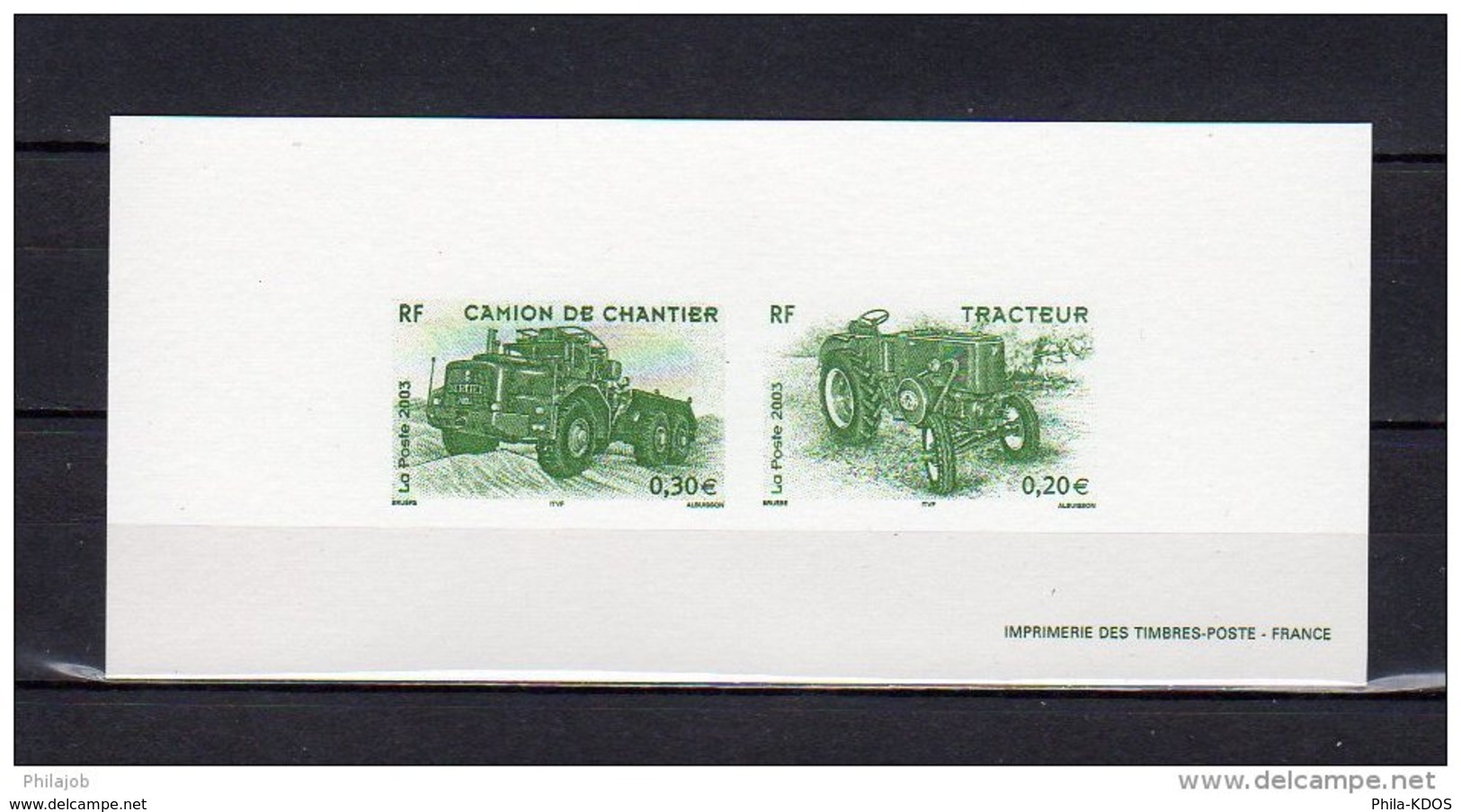 " CAMION DE CHANTIER / TRACTEUR  " Sur Gravure Officielle De 2003 N° YT 3615 3610 En Parfait état. - Trucks