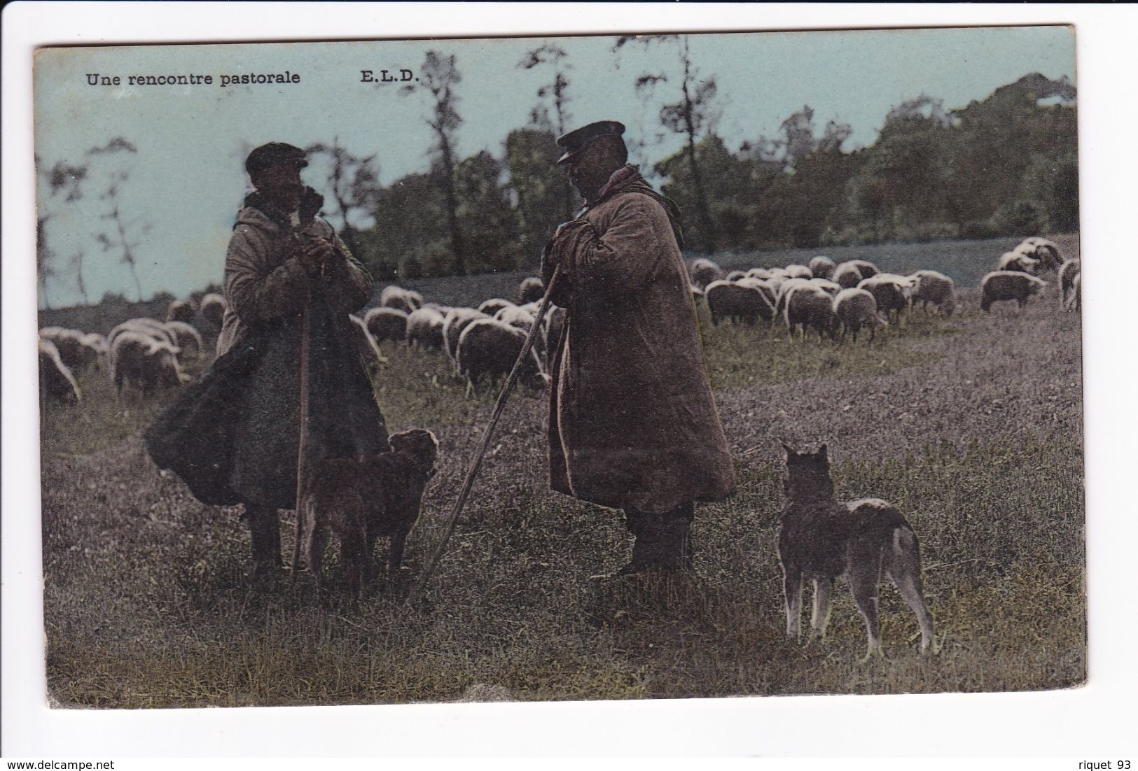 Lot 4 Cpa - La Moisson - Fenaison - Le Faucheur- Une Rencontre Pastorale - Bauern