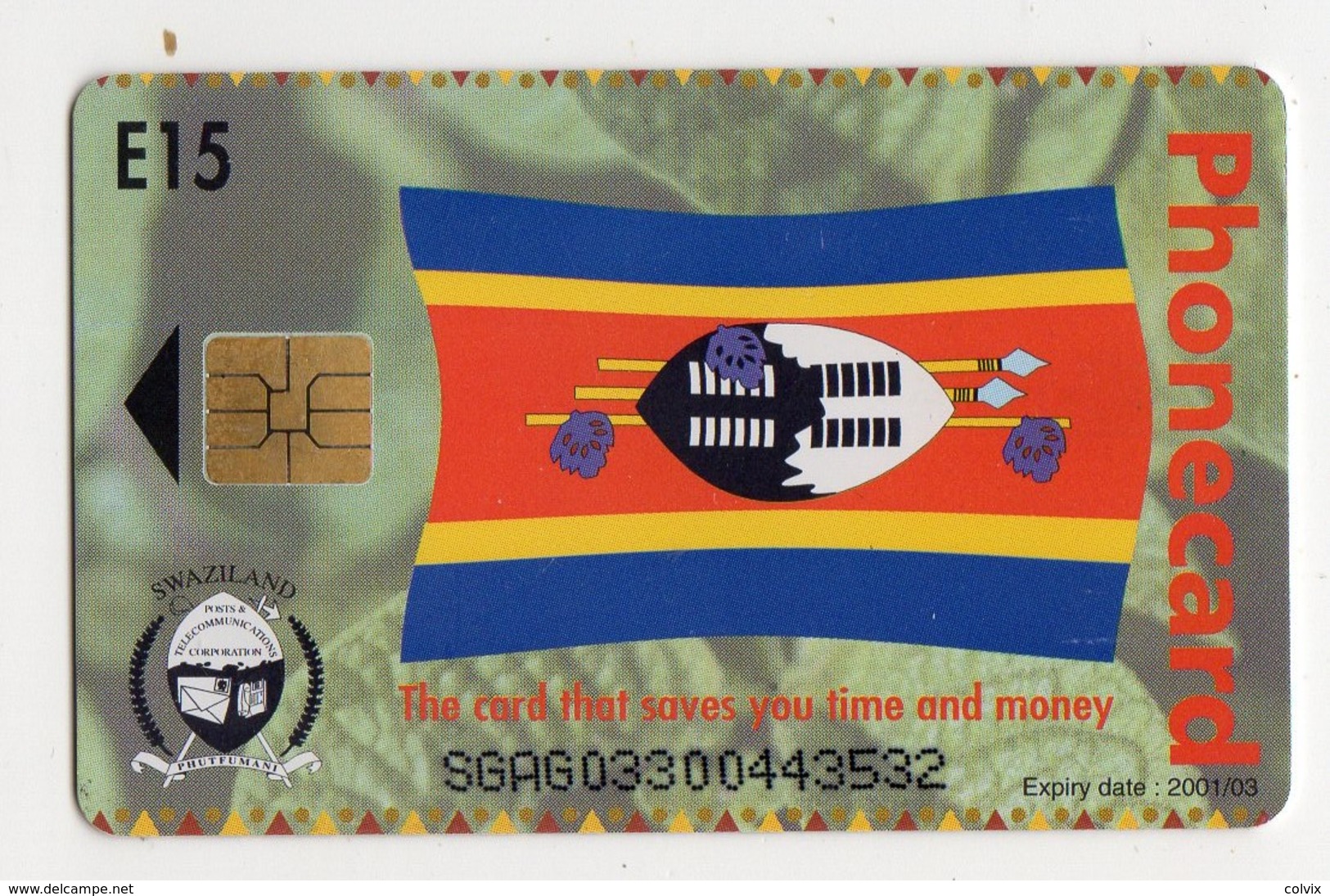 SWAZILAND Ref MV Cards SWA-10 E15 MANTENGA FALLS Date 03/2001 - Swaziland