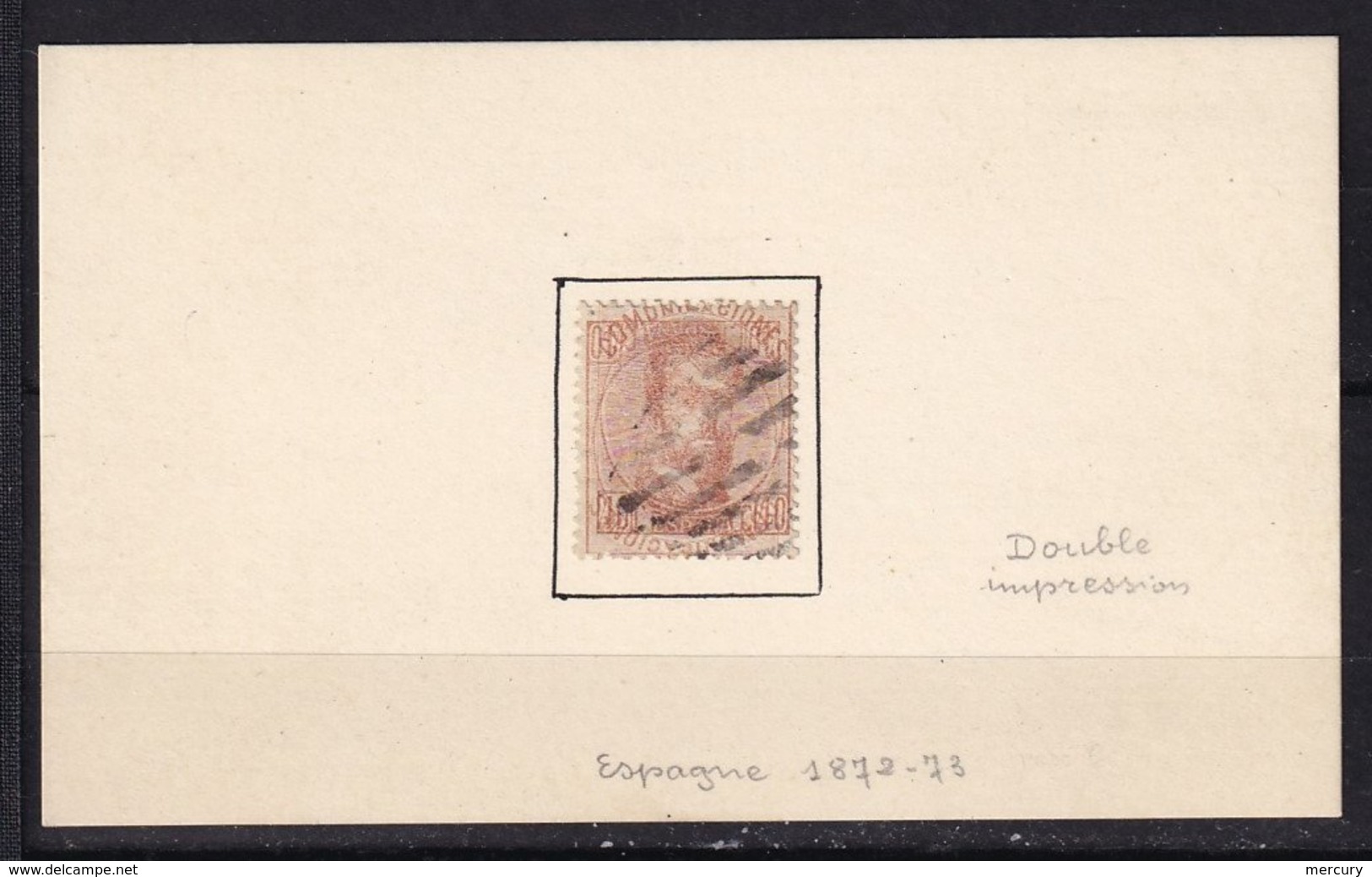 ESPAGNE - 40 C. Brun De 1872/73 Double Impression Dont Une Tête-bêche Oblitéré TB - Oblitérés