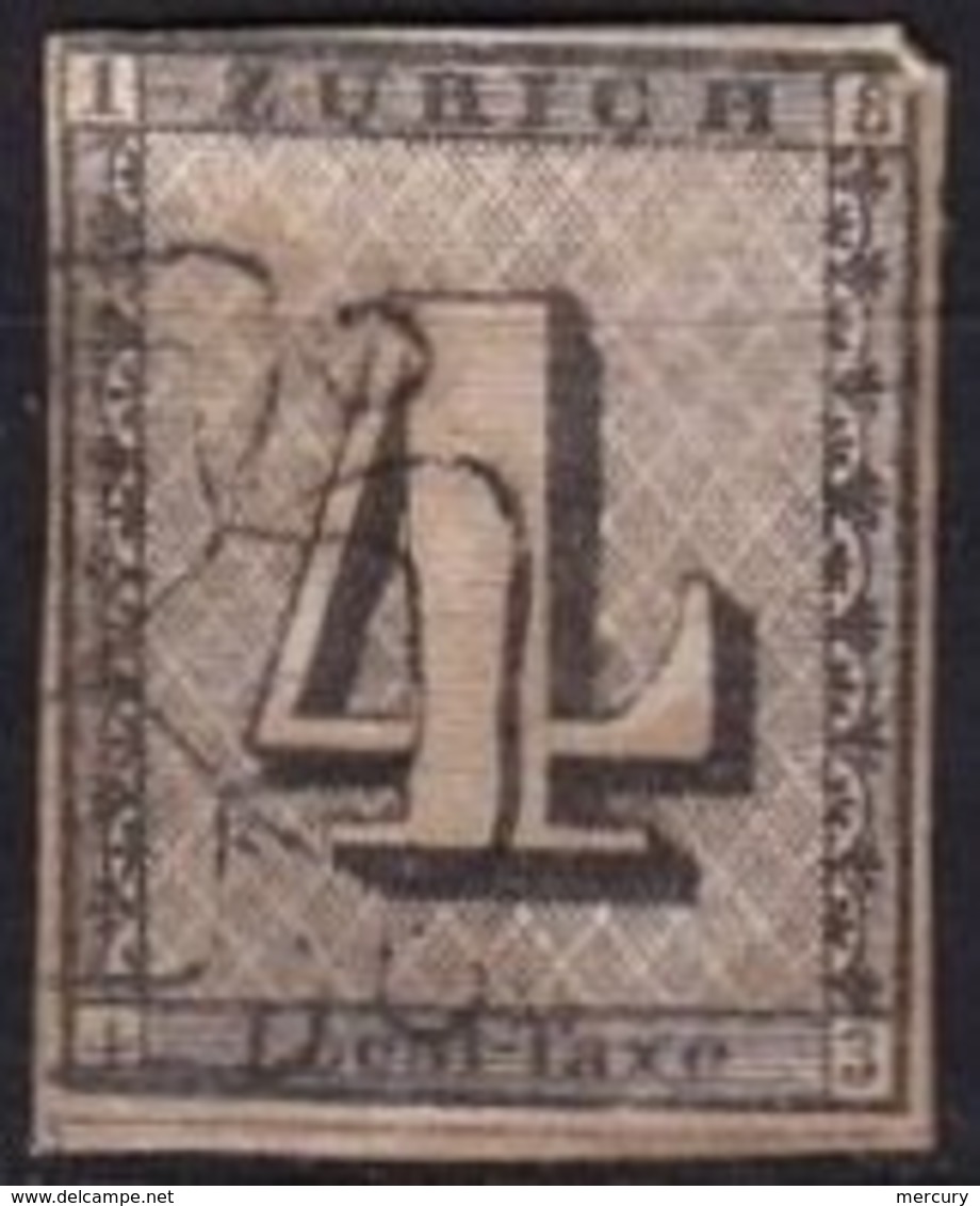 SUISSE - 4 R. De Zürich Oblitéré FAUX - 1843-1852 Federal & Cantonal Stamps