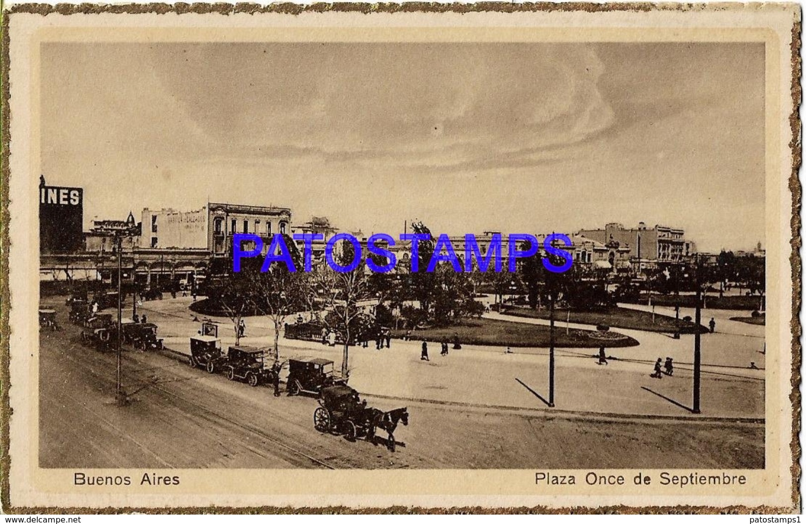 132670 ARGENTINA BUENOS AIRES PLAZA ONCE DE SEPTIEMBRE & CAR AUTO POSTAL POSTCARD - Belize