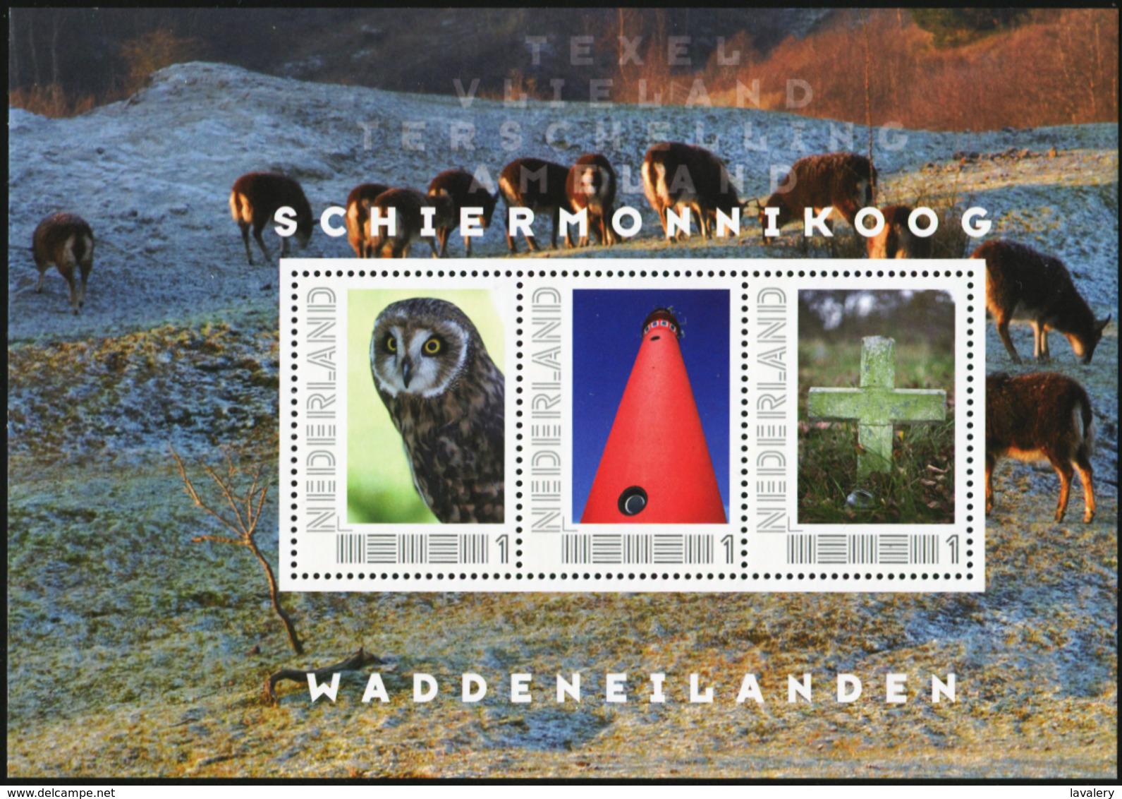 NETHERLANDS 2011 Frisian Islands Personalized Stamps Bird Owl Owls Deer Birds Animals Fauna MNH - Owls