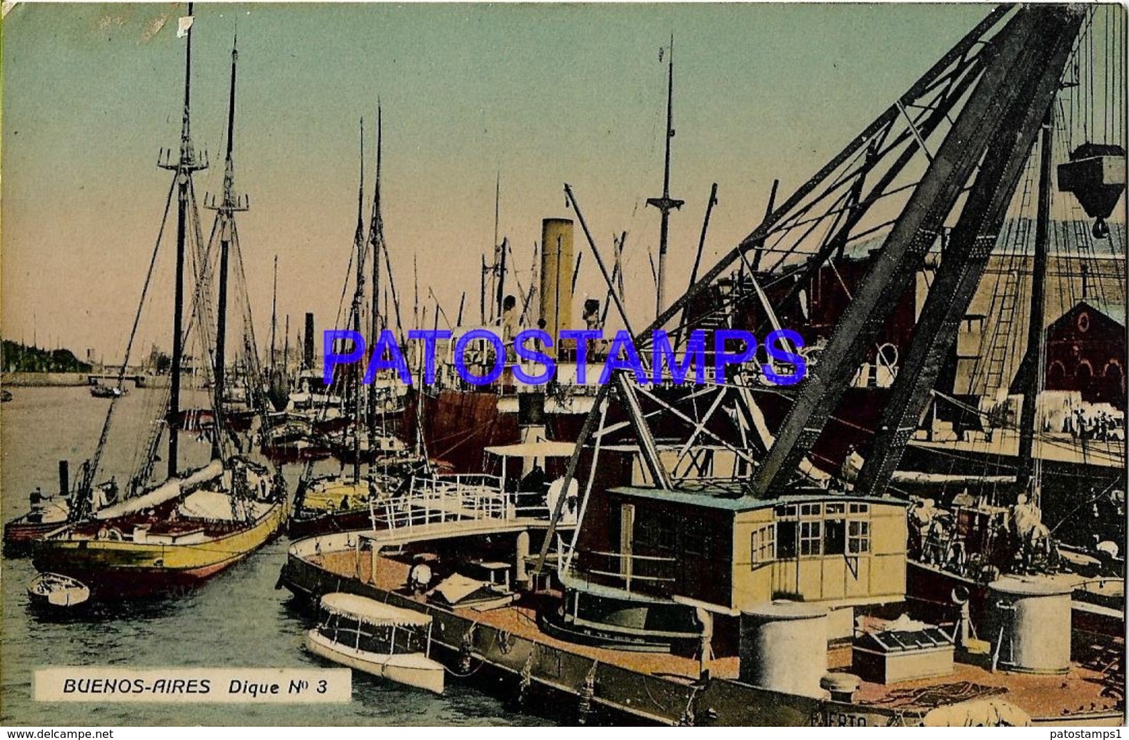 132678 ARGENTINA BUENOS AIRES PUERTO MADERO DIQUE Nº 3 SHIP  POSTAL POSTCARD - Belize