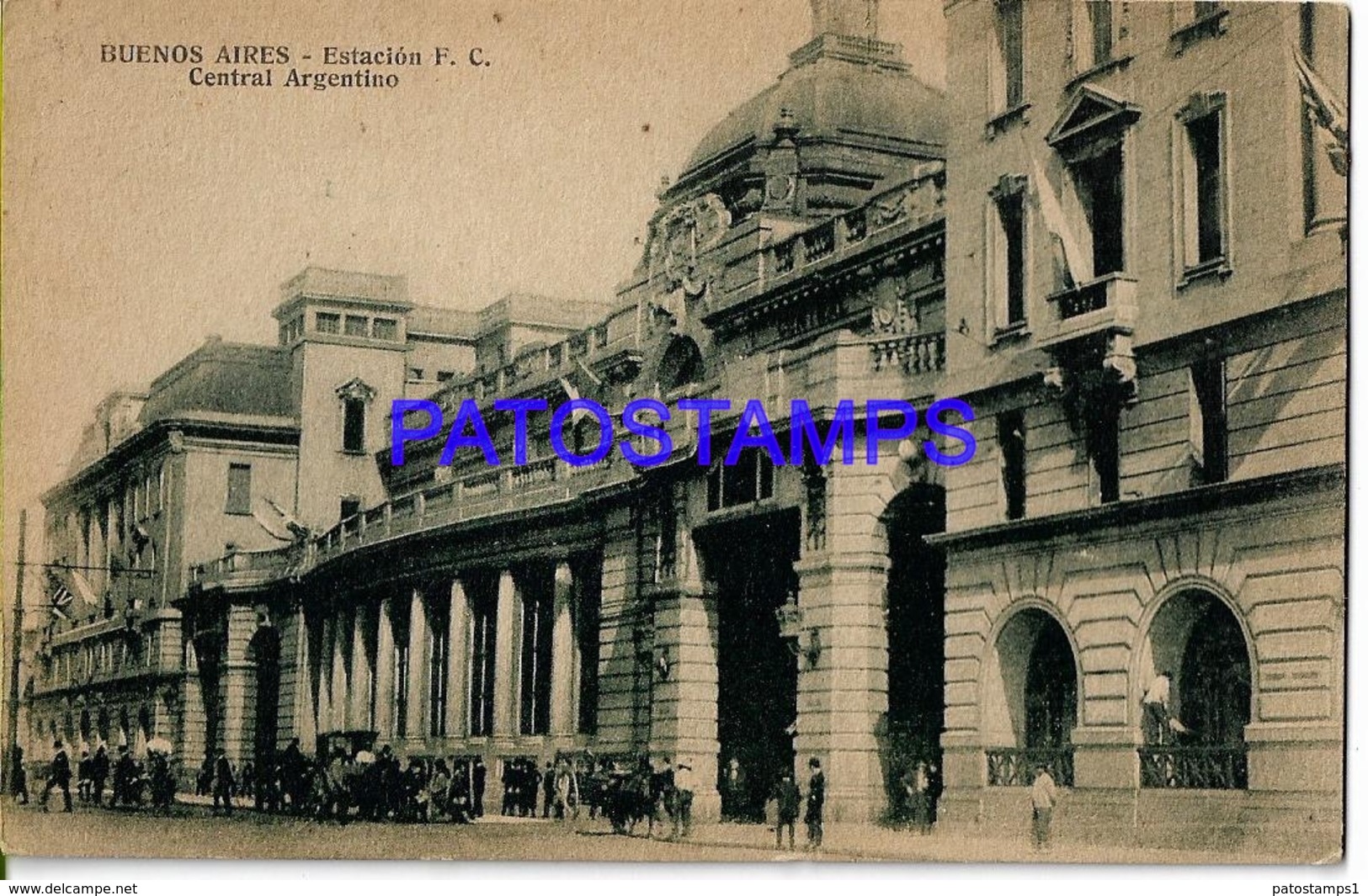 132714 ARGENTINA BUENOS AIRES STATION TRAIN ESTACION DE TREN CENTRAL ARGENTINO POSTAL POSTCARD - Belice