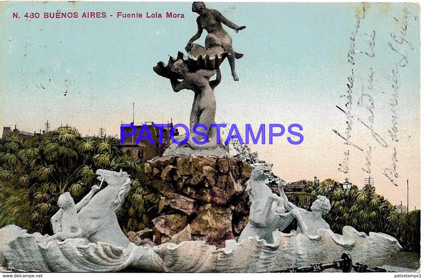 132737 ARGENTINA BUENOS AIRES FUENTE LOLA MORA CIRCULATED TO FRANCE POSTAL POSTCARD - Belize