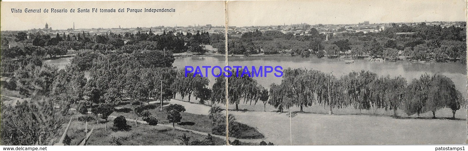 132753 ARGENTINA ROSARIO SANTA FE VISTA GENERAL TOMADA DEL PARQUE INDEPENDENCIA DAMAGED TRIPTICO  POSTAL POSTCARD - Belice