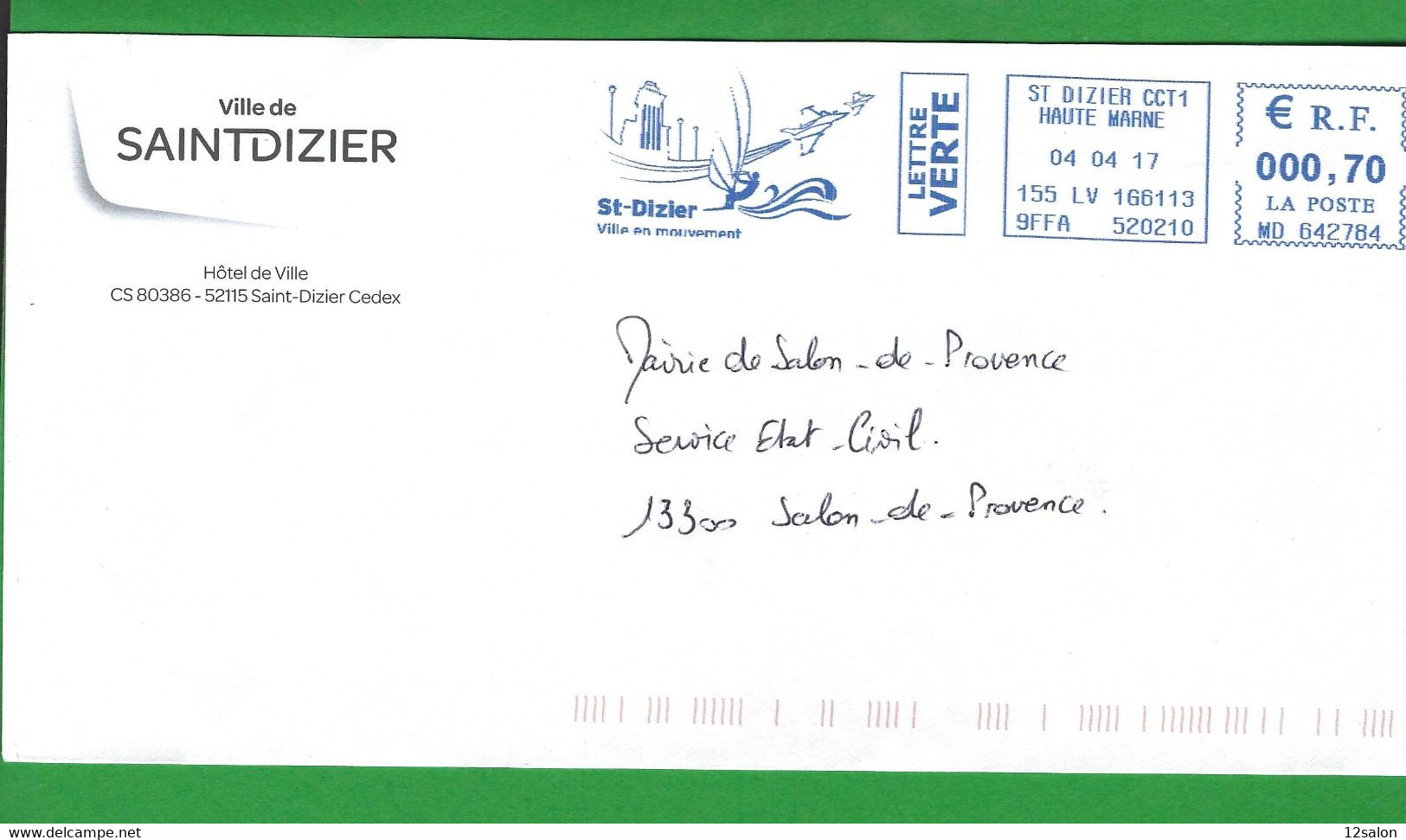 LETTRE FRANCE  Obl ST DIZIER THEME AVION MILITAIRE BASE PLANCHE A VOILE - Mechanical Postmarks (Advertisement)
