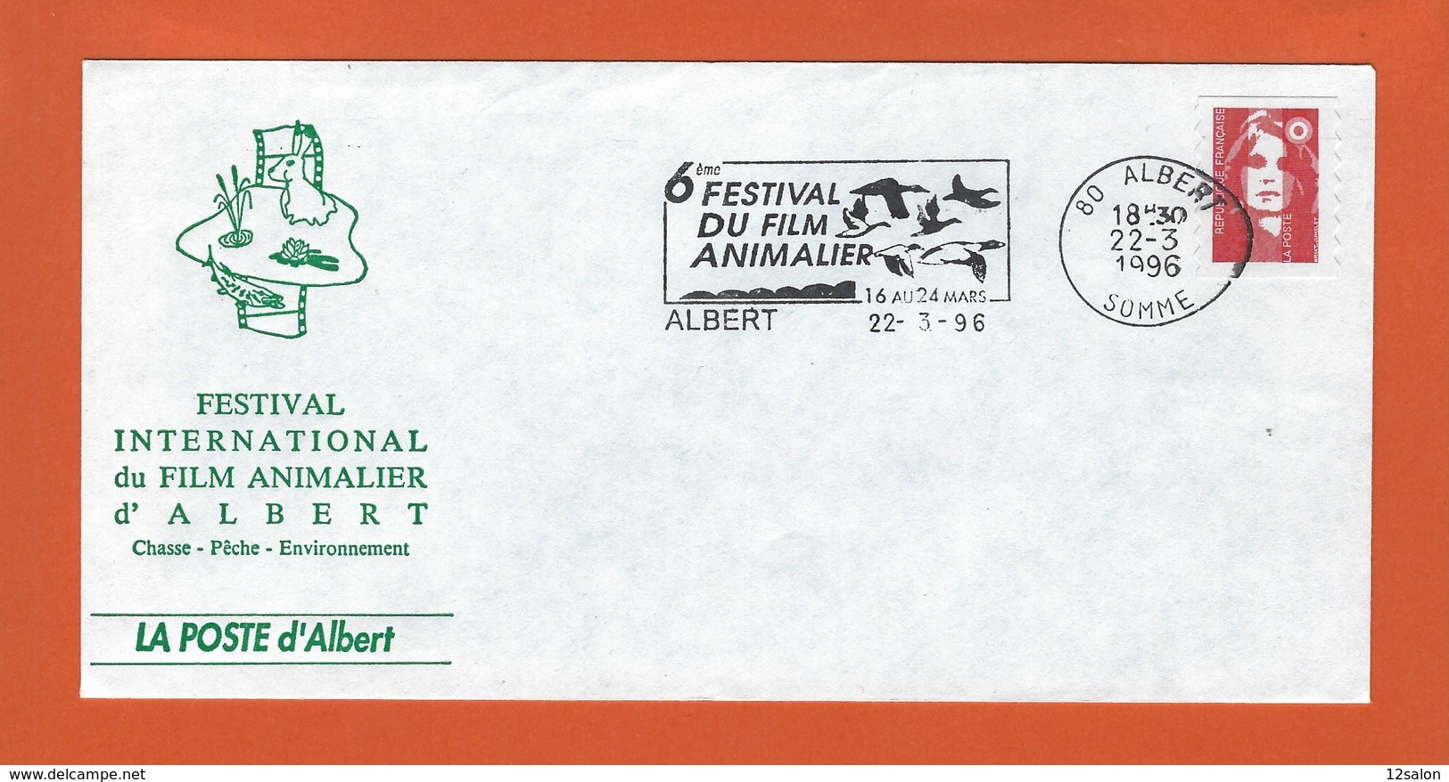 LETTRE FRANCE 6eme FESTIVAL INTERNATIONAL DU FILM ANIMALIER THEME Canard Cinema Oiseaux - Sellados Mecánicos (Publicitario)