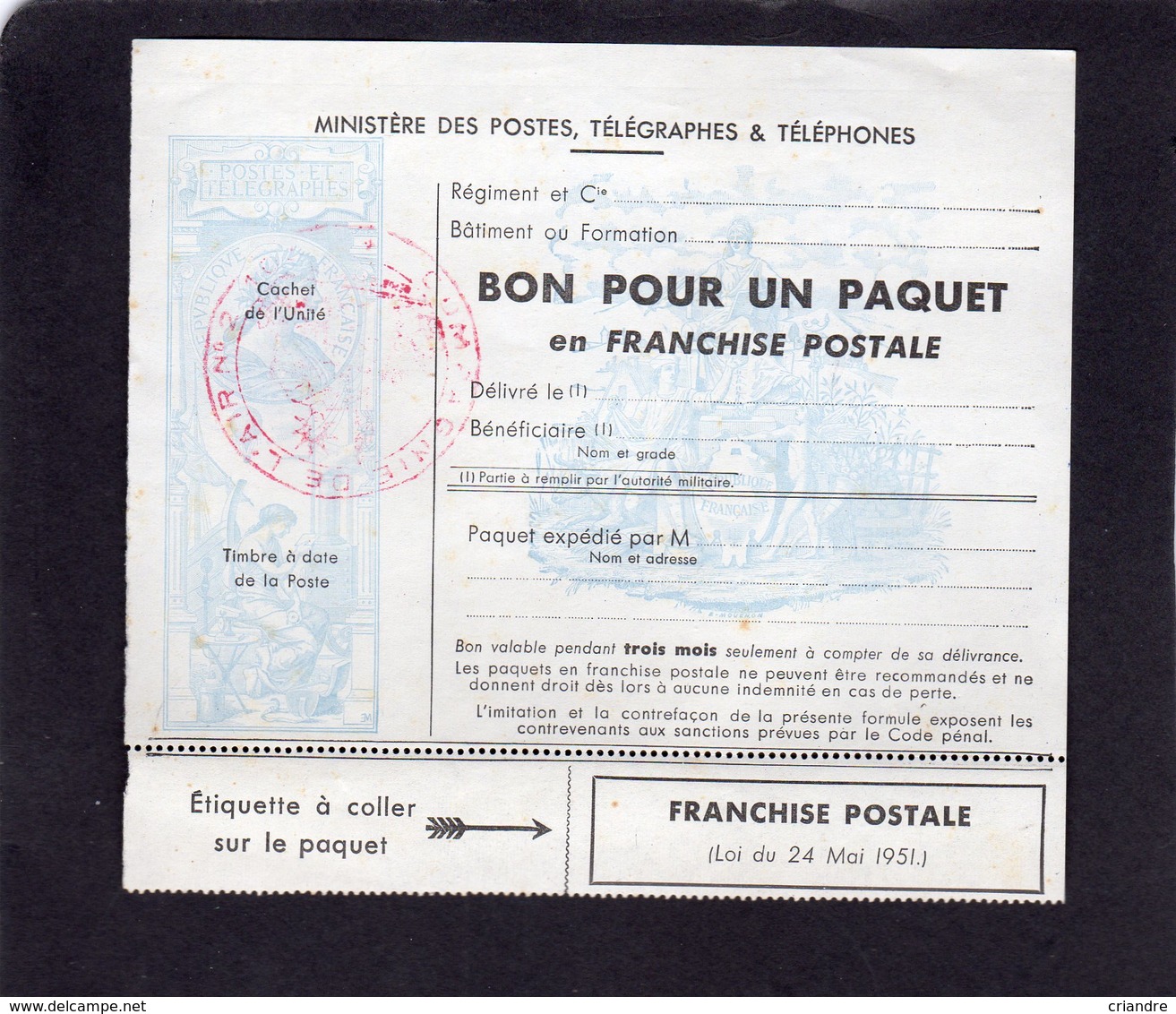 France : Franchise Militaire Pour Colis N°14 - Military Postage Stamps