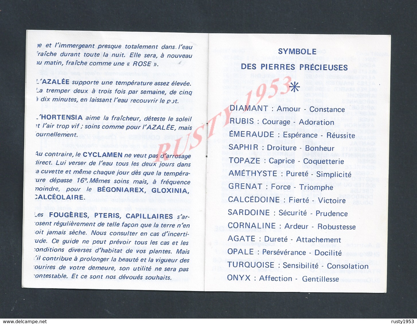 CALENDRIER 1986 TYPE CARNET CONSEILS FLEURS : - Small : ...-1900