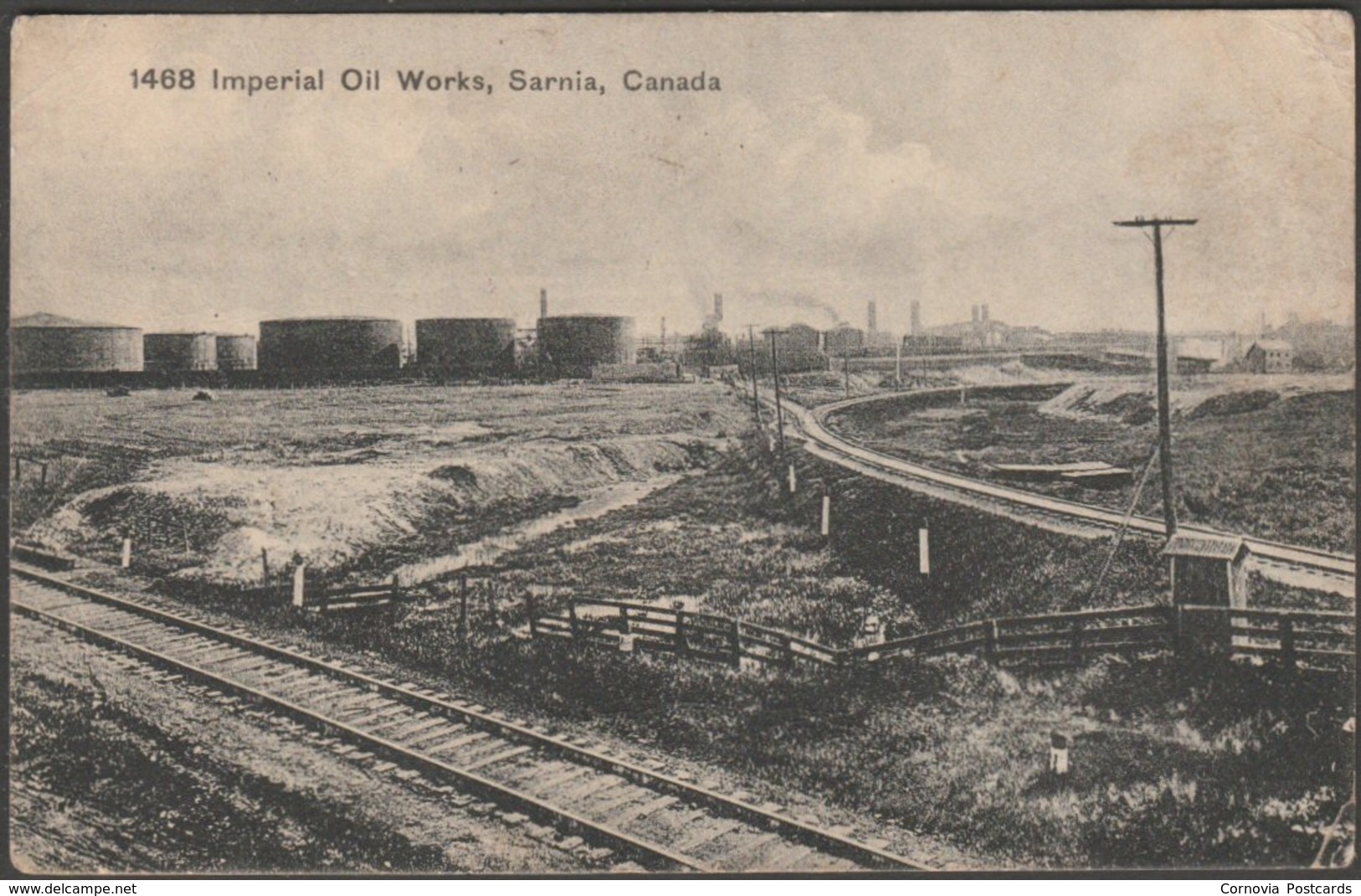 Imperial Oil Works, Sarnia, Ontario, 1914 - WJ Proctor Postcard - Sarnia