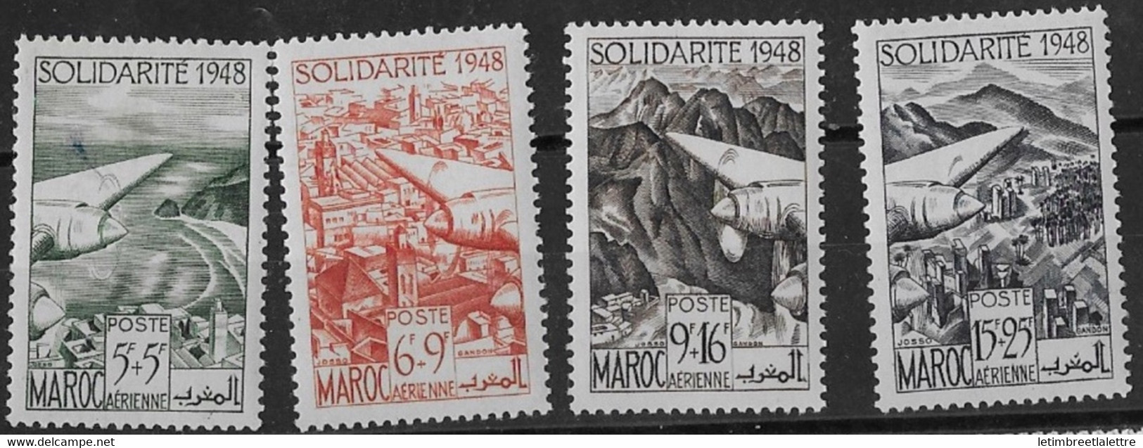 ⭐ Maroc - Poste Aérienne - YT N° 70 à 73 ** - Neuf Sans Charnière - 1949 ⭐ - Luftpost