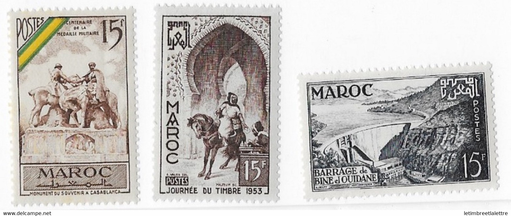 ⭐ Maroc - YT N° 319 / 323 / 324 ** - Neuf Sans Charnière - 1952 ⭐ - Unused Stamps