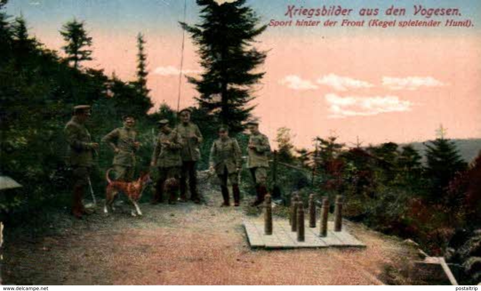 Sport Hinter Der Front (Kegel Spielender Hund). 1914/15 WWI WWICOLLECTION - War 1914-18