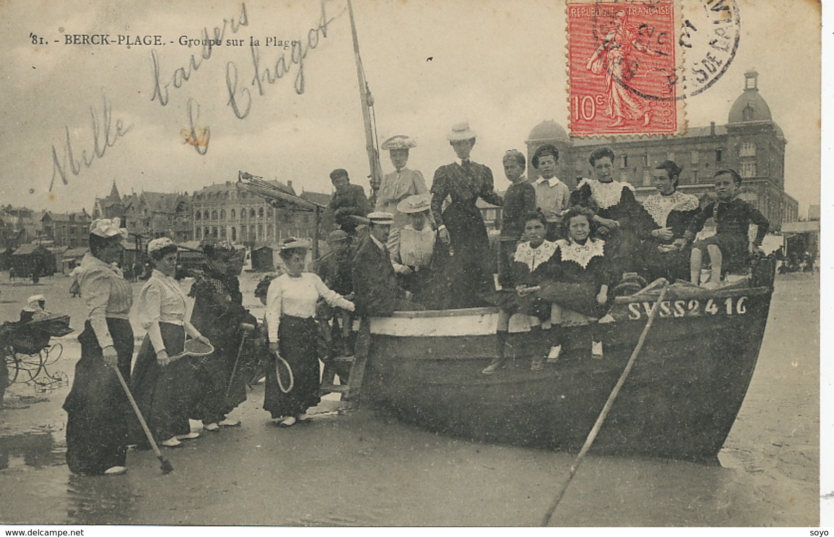 Berck Plage    Promenade En Mer . Barque. Groupe Sur La Plage . Badminton Croquet - Sonstige & Ohne Zuordnung