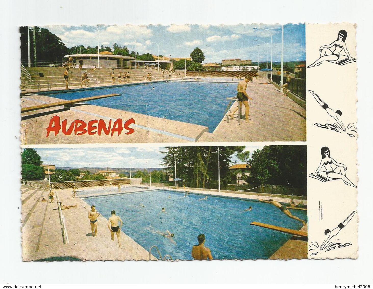 07 Aubenas Deux Aspects De La Piscine - Aubenas