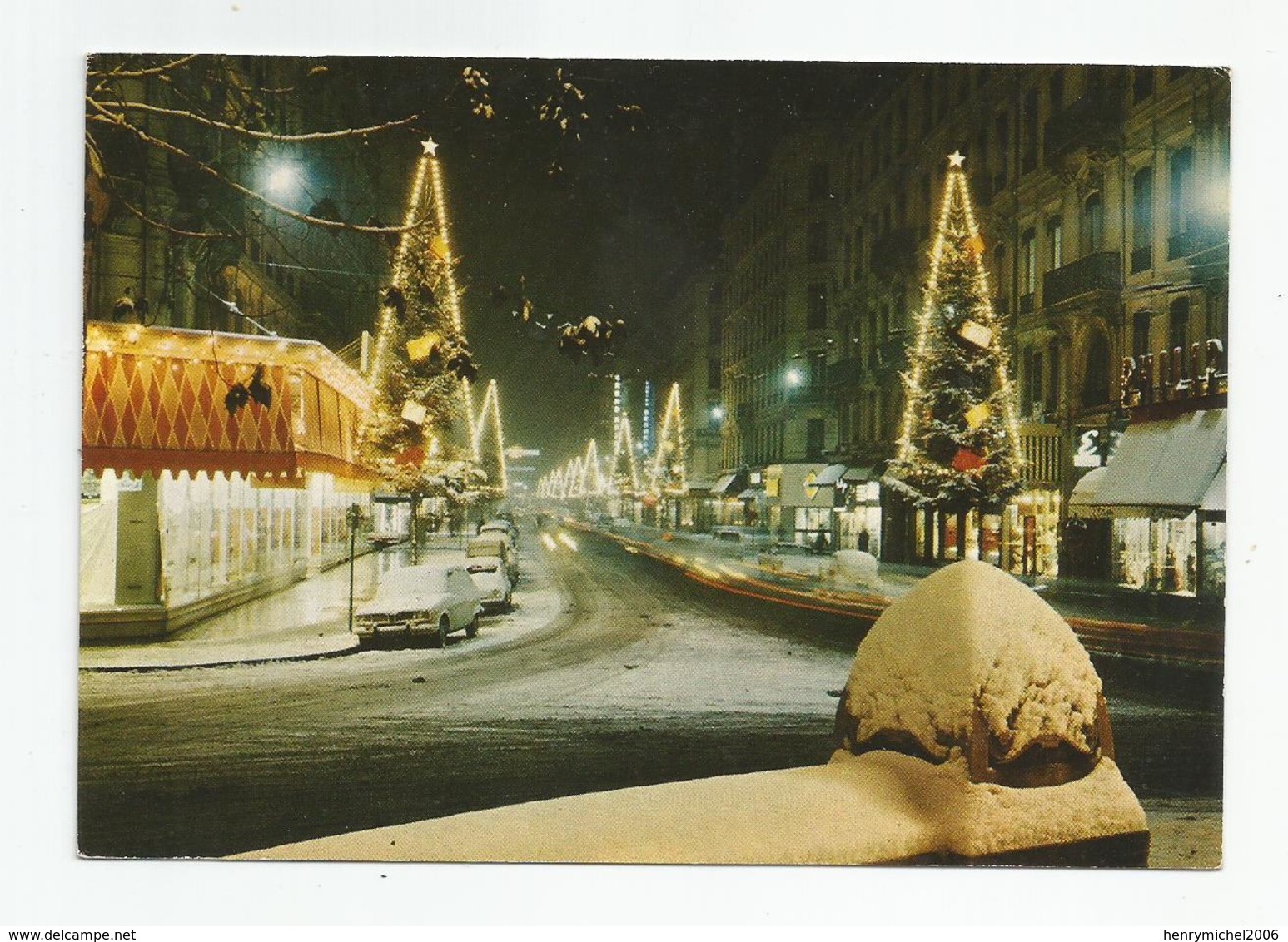 69 Lyon Rue De La République Vue De Nuit Neige D'hiver - Autres & Non Classés