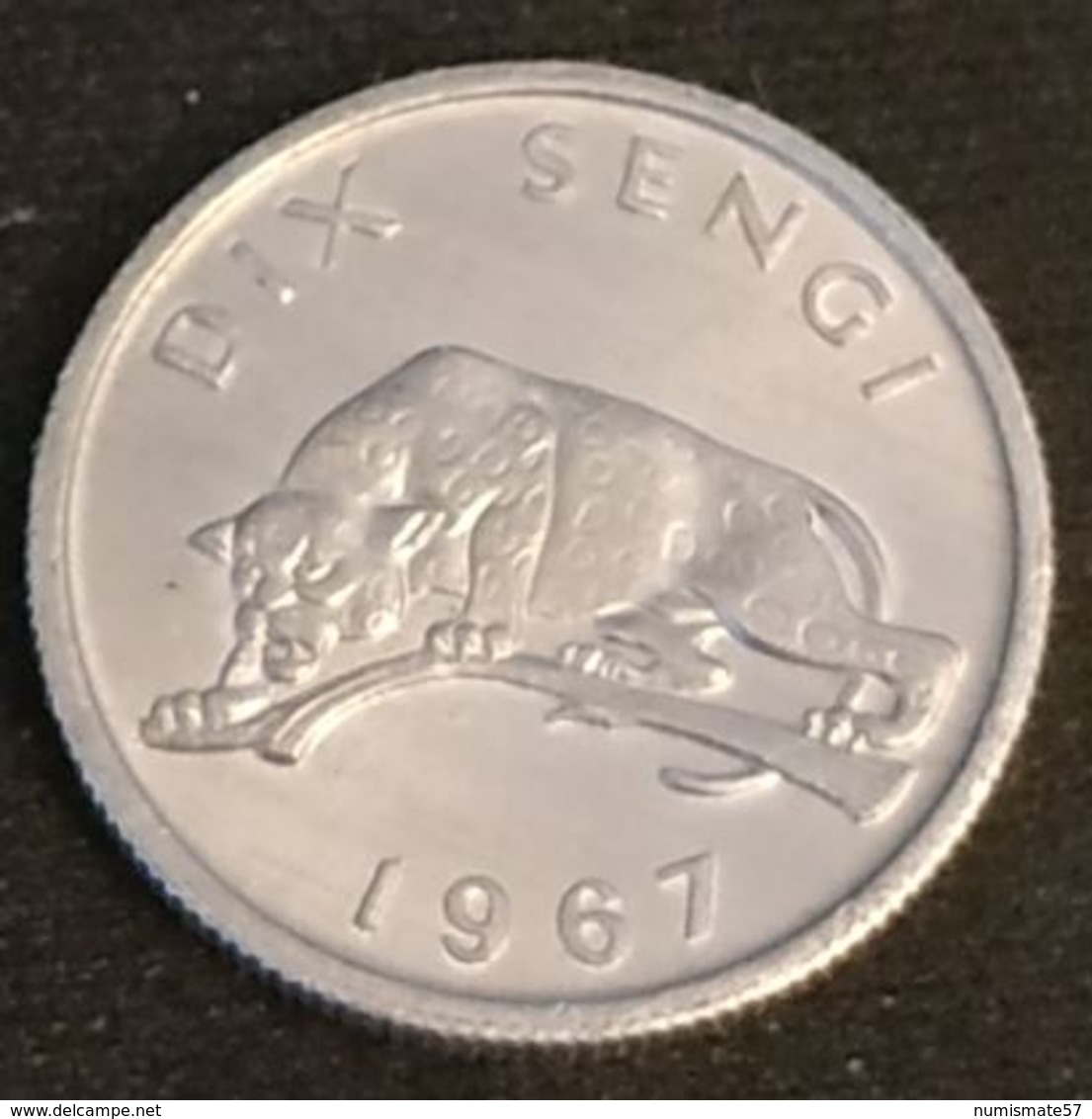 CONGO - 10 SENGI 1967 - KM 7 - Léopard - Congo (República Democrática 1964-70)