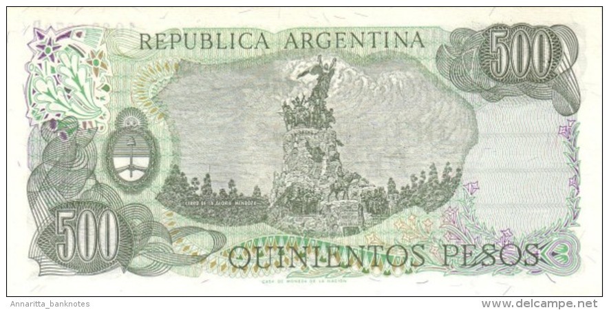 Argentina (BCRA) 500 Pesos 1982 Series D UNC Cat No. P-303c / AR356f - Argentinië