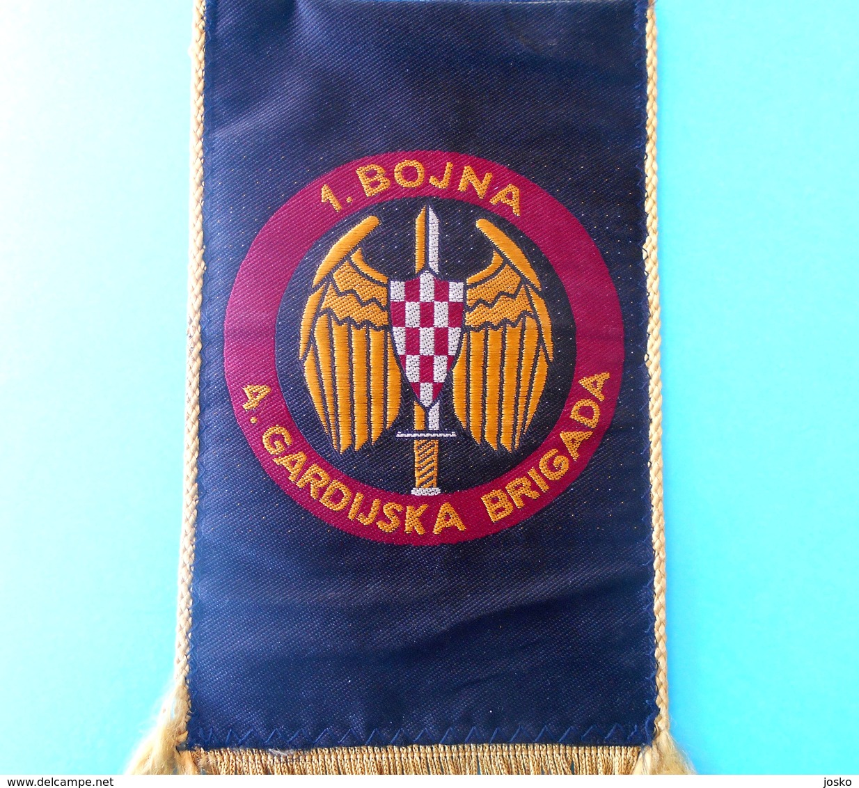 4. GARDIJSKA BRIGADA (Pauci - Split) PRVA BOJNA * Croatia Army OLD LARGER Pennant * Flag Croatie Armee Kroatien Croazia - Drapeaux