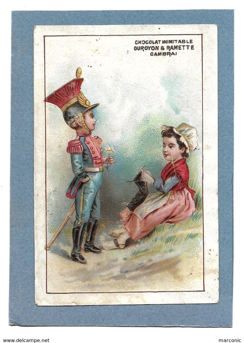 Chromo Chocolat DUROYON, Chicorée - Enfants - Soldat Faisant Sa Cour - Duroyon & Ramette
