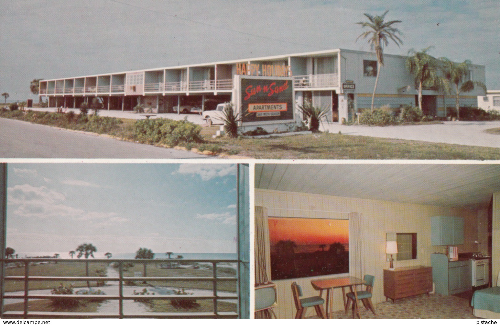 Saratosa Florida - Sun-N-Sand Apartments - Motel - Unused - 2 Scans - Sarasota