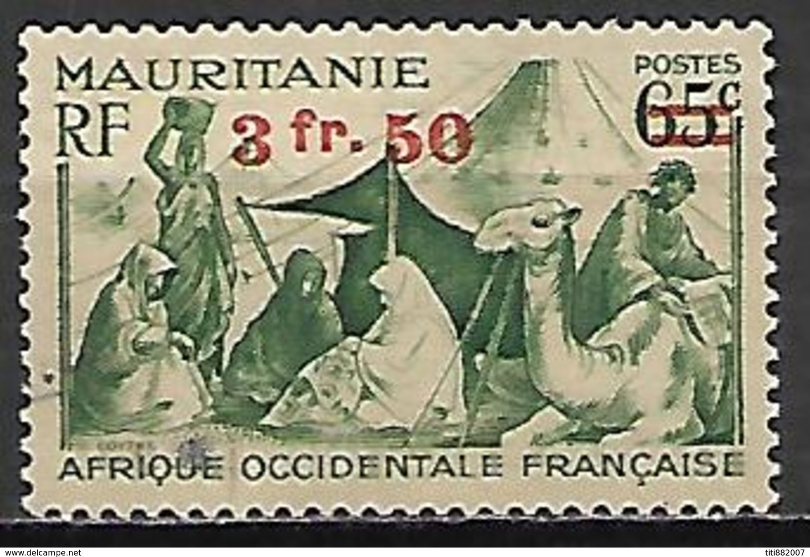 MAURITANIE    -    1944 .  Y&T N° 133 Oblitéré.   Surchargé - Used Stamps