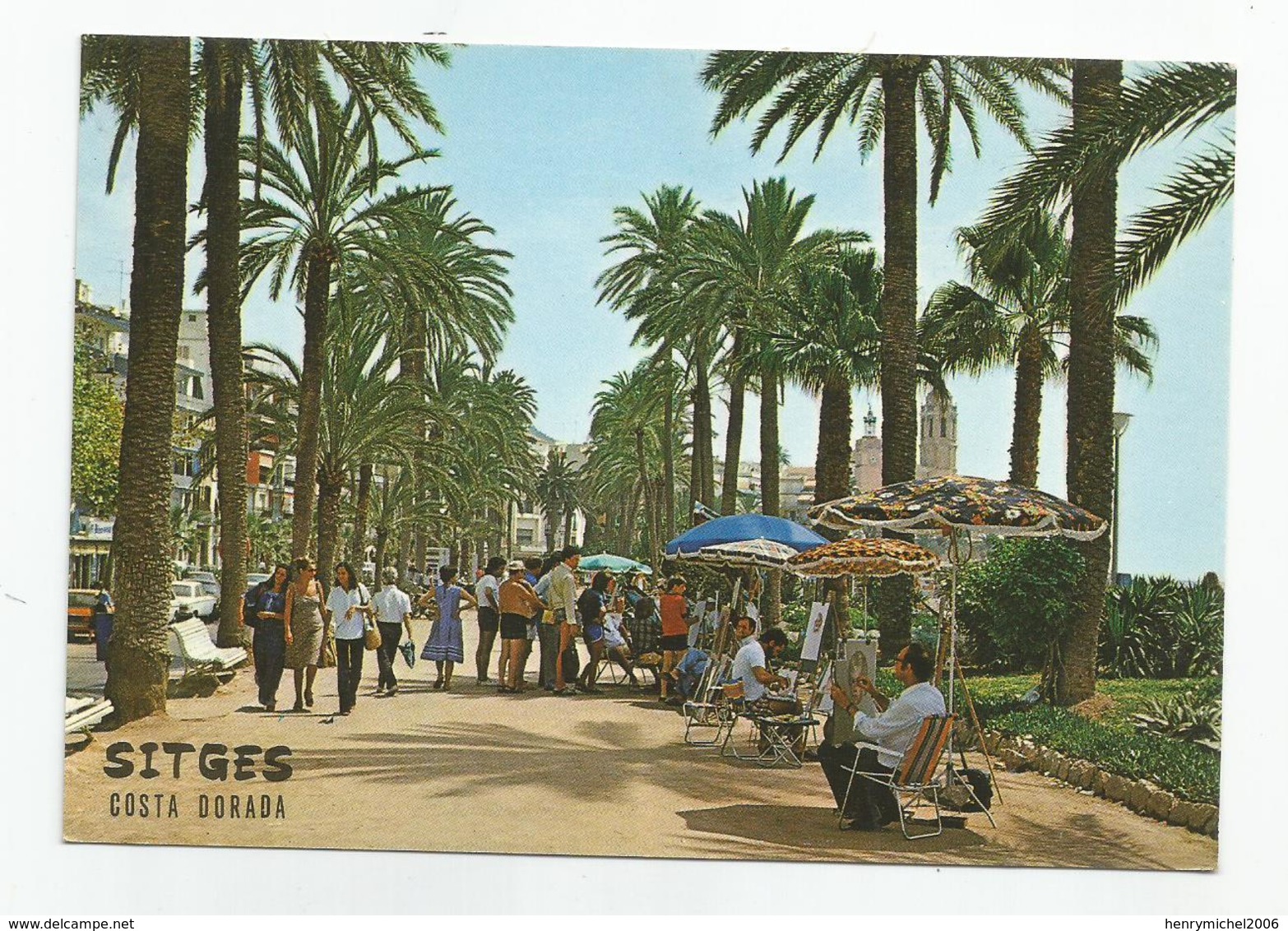 Espagne Espana Sitges Playa De Oro Promenade De La Ribera Avec Ses Peintres - Barcelona