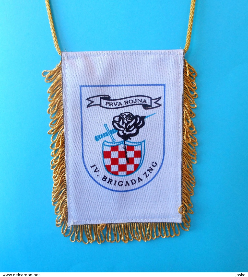 4. GARDIJSKA BRIGADA (Pauci - Split) 1. BOJNA * Croatia Army OLD LARGER Pennant * Flag Croatie Armee Kroatien Croazia - Flaggen