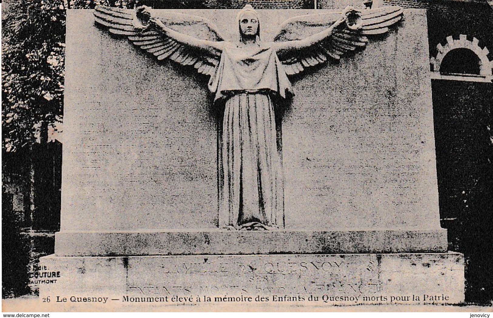 LE QUESNOY , MONUMENT ELEVE A LA MEMOIRE DES ENFANTS DU QUENOY MORTS POUR LA PATRIE  REF 65474 - Le Quesnoy