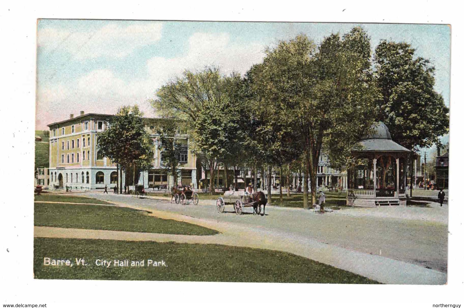 BARRE, Vermont, USA, City Hall & Park, Pre-1920 Leighton Postcard - Barre