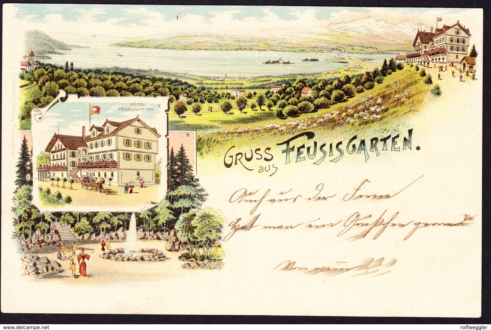 Um 1900 Ungelaufene Litho AK Gruss Aus Feusisgarten. Feusisberg - Feusisberg