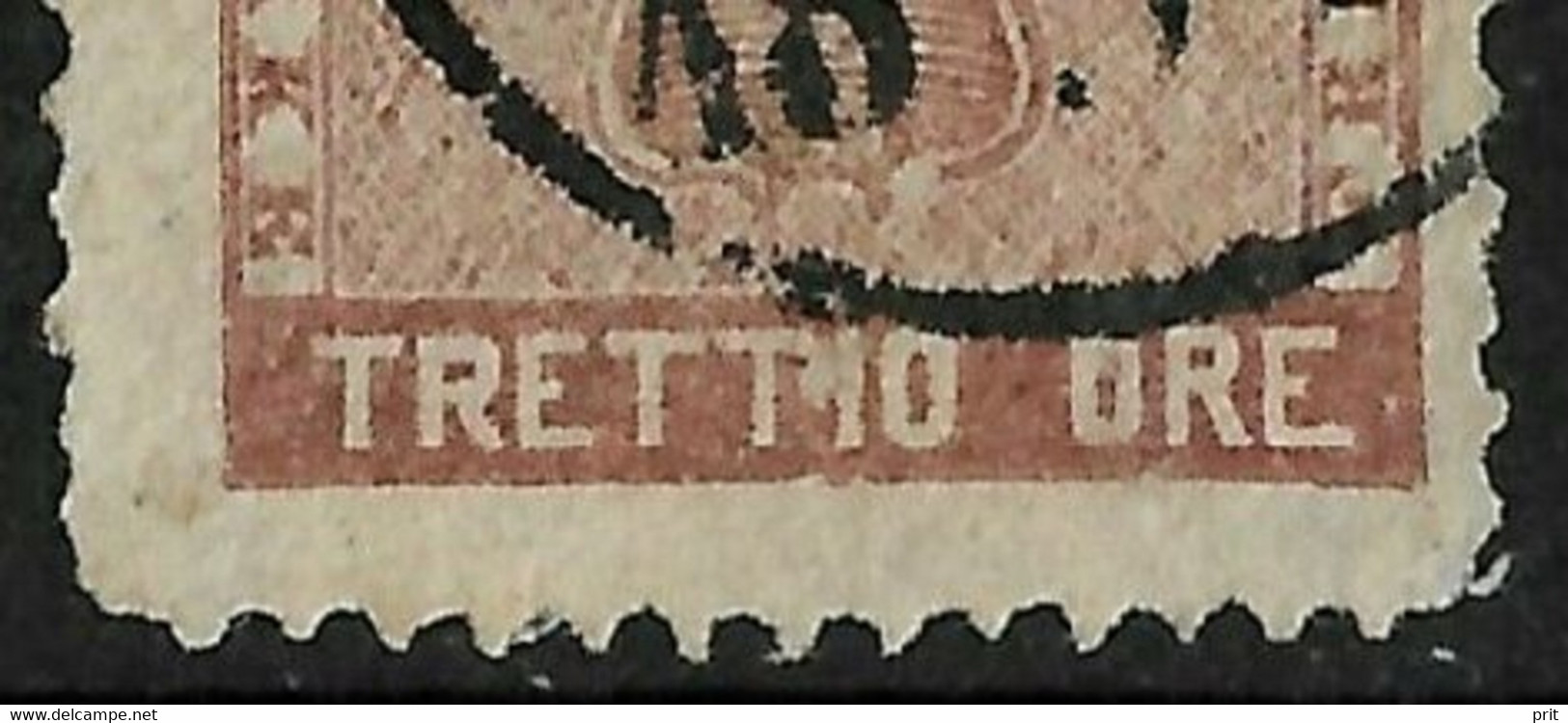 Sweden 1858 30Öre Print Error TRETT*IO - White Dot Before Letter I. Michel 11. Used. - Varietà & Curiosità