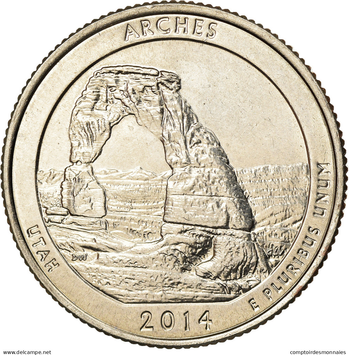 Monnaie, États-Unis, Arches, Quarter, 2014, Denver, SUP, Copper-Nickel Clad - 2010-...: National Parks