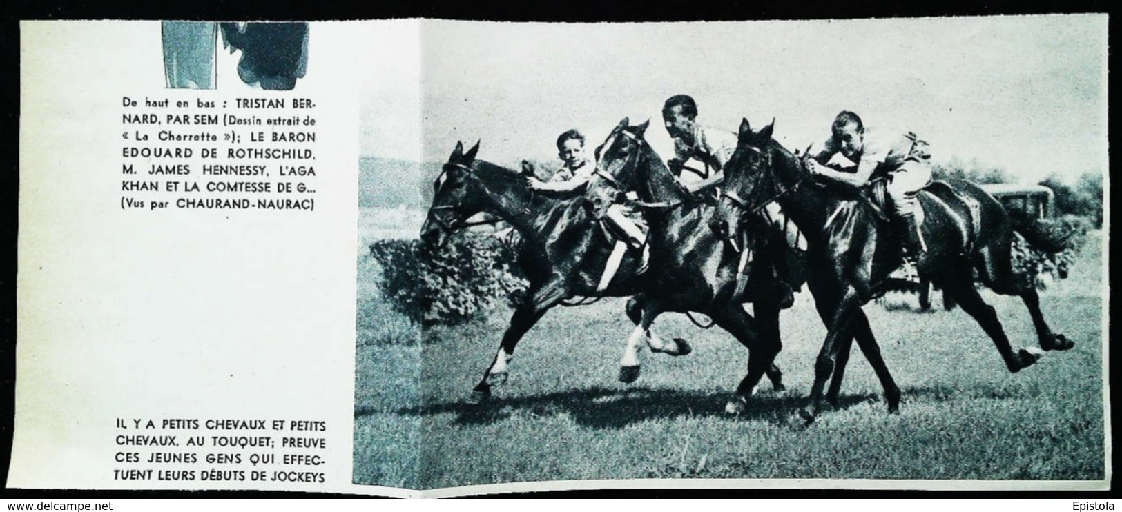 Le Touquet  - Entrainement Des Jeunes Jockeys  - Coupure De Presse (encadré Photo) 1936 - Hipismo