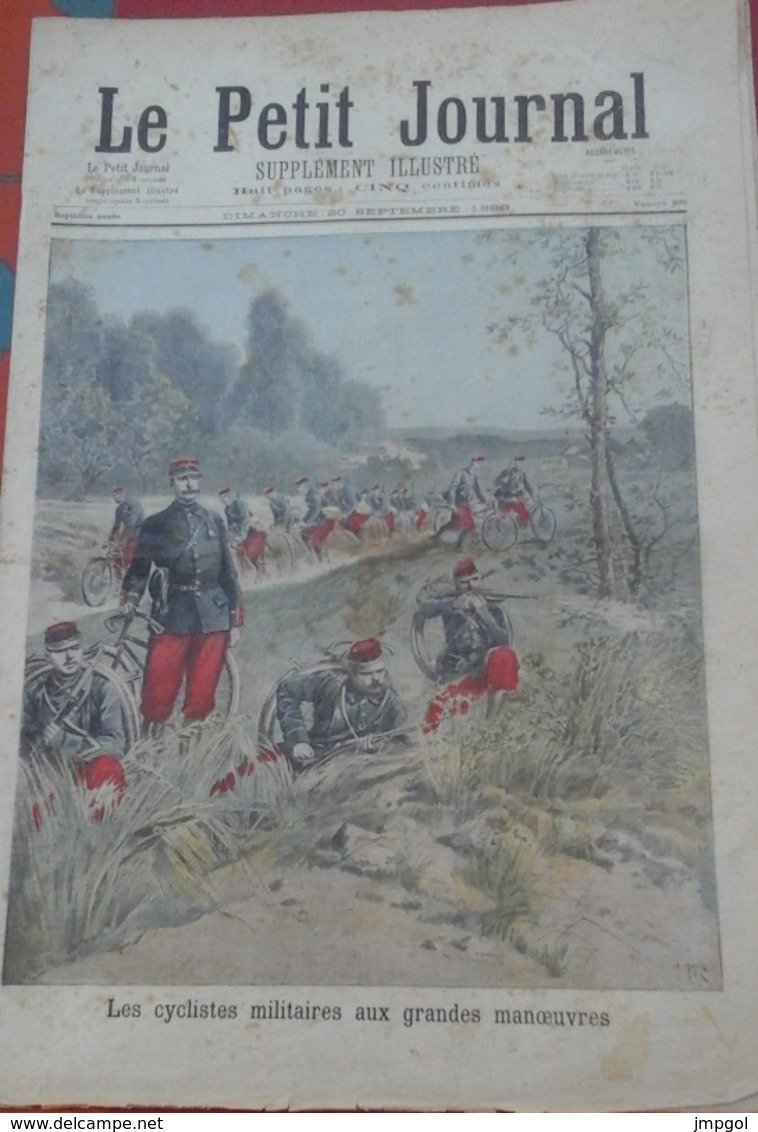 Le Petit Journal N° 305 20 Septembre 1896 Les Cyclistes Militaires Aux Grandes Manœuvres,Uniformes Empereur De Russie - Magazines - Before 1900