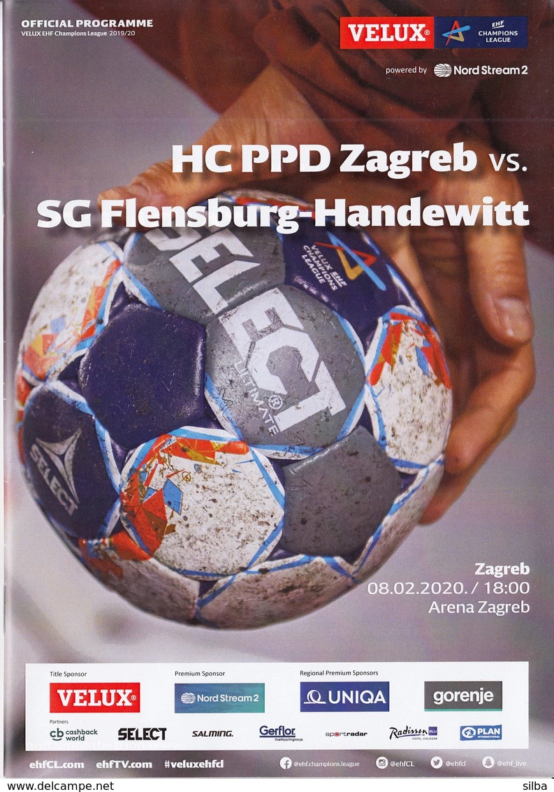 Croatia Zagreb 2020 / Arena / Handball / HC PPD Zagreb - SG Flensburg-Handewitt, Germany / Game Brochure - Handball