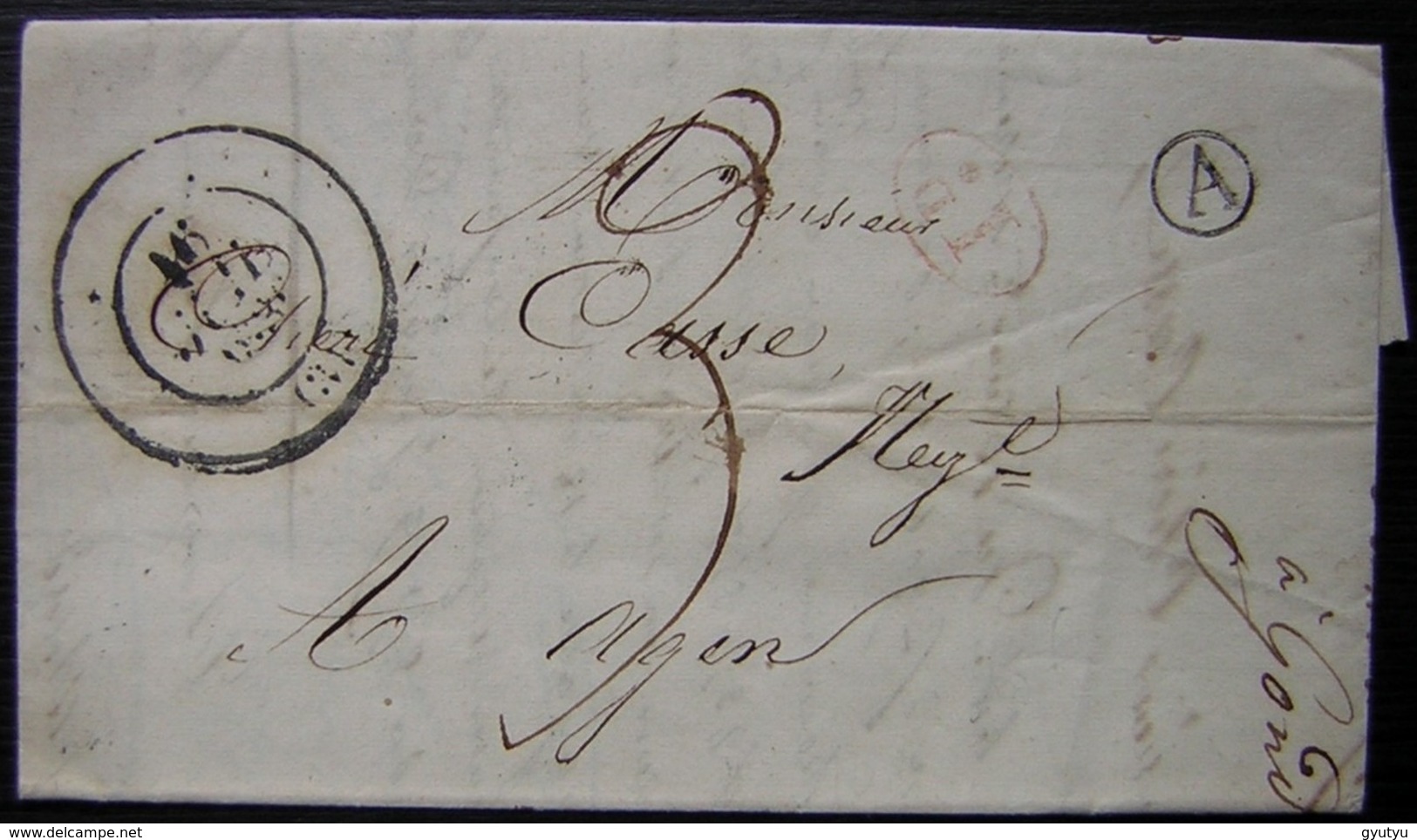 Gondrin 1836 (Gers) Boîte Rurale A Lettre Pour Agen (Lot Et Garonne) Cad Illisible - 1801-1848: Precursors XIX