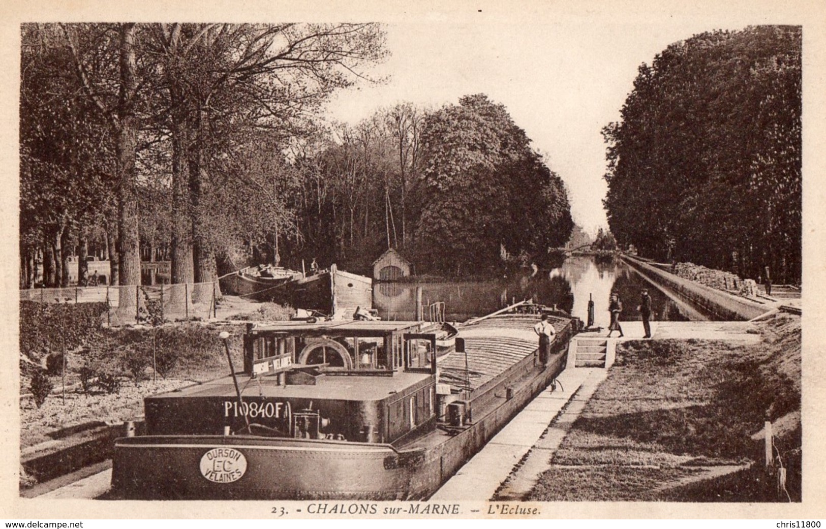 CPA Batellerie - 51 - CHALONS-SUR-MARNE - L'Ecluse - Péniche, Batelier - Beau Plan - Edition, Lacour, Jounaux à Chalons - Châlons-sur-Marne