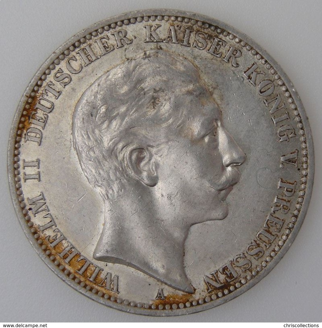 Allemagne, Preussen, 3 Mark 1910 A, TTB, KM#527 - 2, 3 & 5 Mark Silber