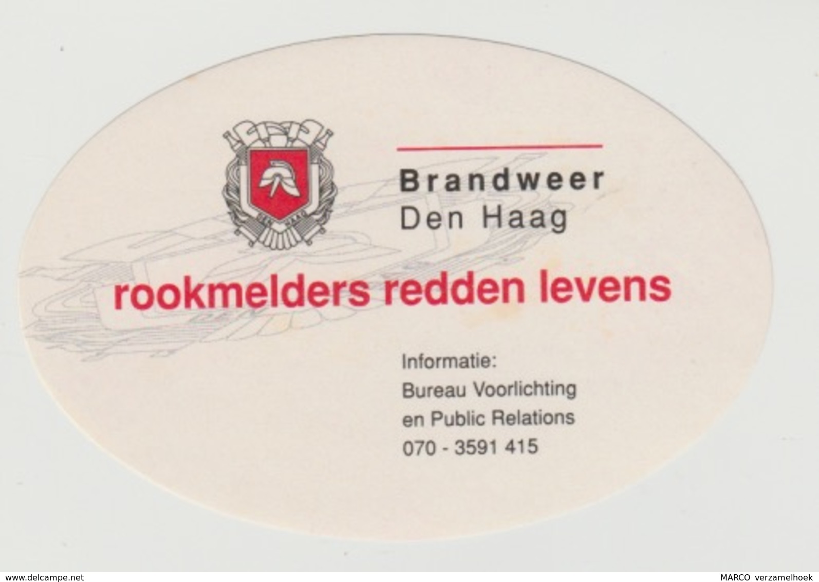 Sticker Brandweer Den Haag (NL) - Pompiers