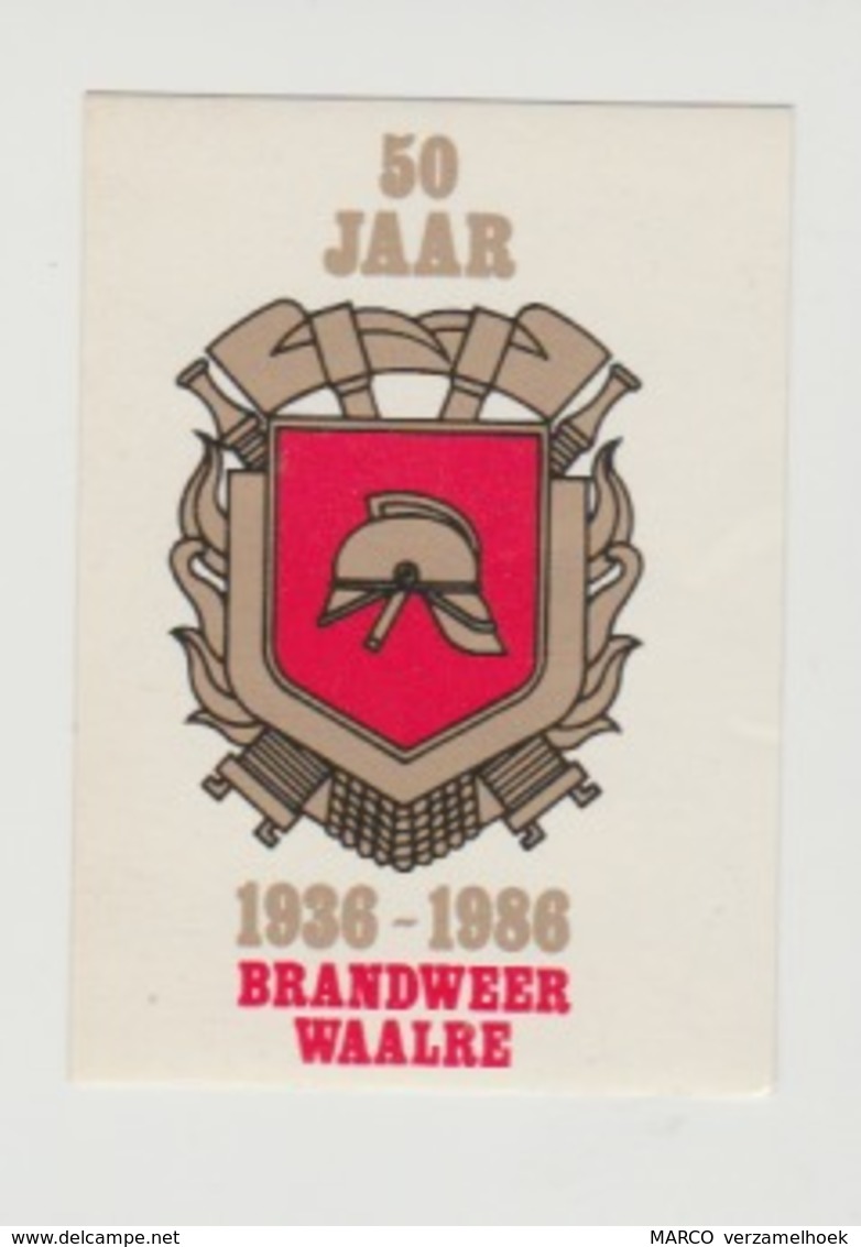 Sticker Brandweer Waalre Bij Eindhoven (NL) 50 Jaar 1936-1986 - Pompiers