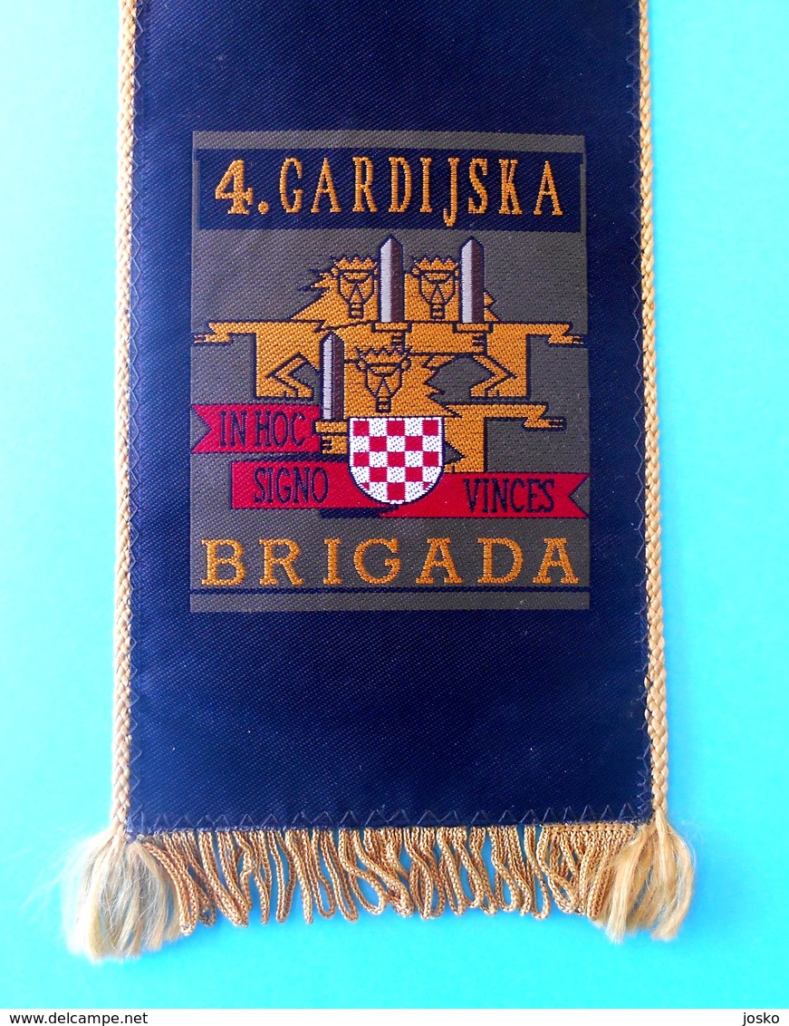 4. GARDIJSKA BRIGADA (Pauci - Split) - Croatia Army OLD LARGER Pennant * Flag Croatie Armee Kroatien Croazia Croacia - Flags