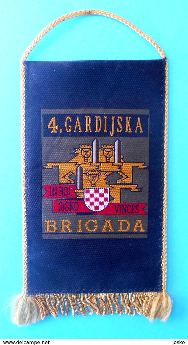 4. GARDIJSKA BRIGADA (Pauci - Split) - Croatia Army OLD LARGER Pennant * Flag Croatie Armee Kroatien Croazia Croacia - Flags