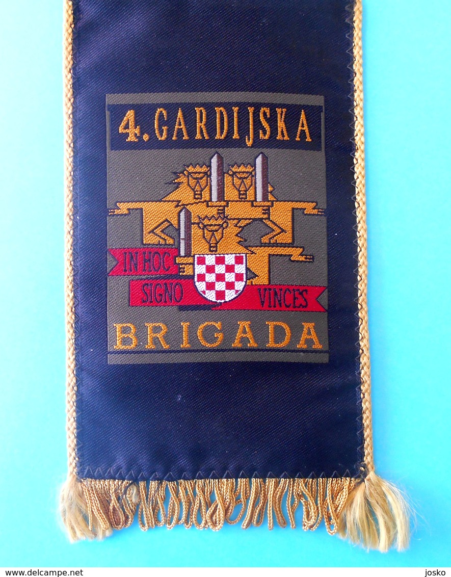 4. GARDIJSKA BRIGADA (Pauci - Split) - Croatia Army OLD LARGER Pennant * Flag Croatie Armee Kroatien Croazia Croacia - Flaggen