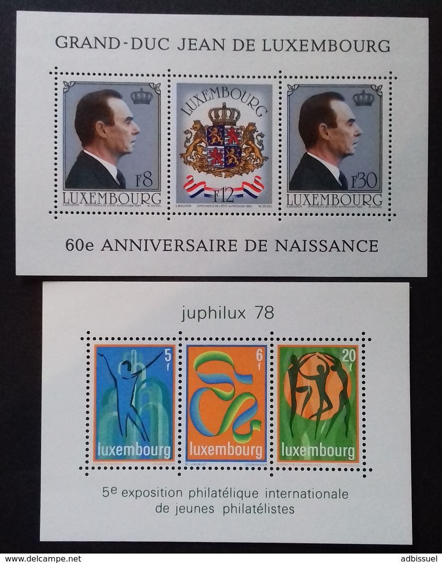 LUXEMBOURG BLOCS FEUILLETS N° 12 à 16 COTE 37 € NEUFS ** MNH ENSEMBLE DE 5 BLOCS - Blocchi & Foglietti